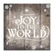 Crafted Creations Brown and White "JOY TO THE WORLD" Christmas Wrapped Square Wall Art Decor 20" x 20"